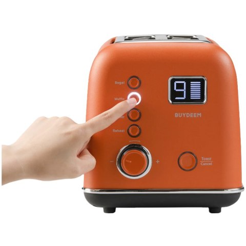 BUYDEEM Automatyczny Metalowy Toster na 2 kromki, DT730E, Koi Red, EU