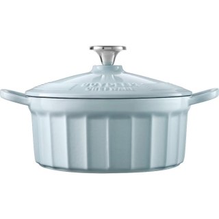 BUYDEEM Emaliowane naczynie żeliwne 2,9L, CP521, White Blue