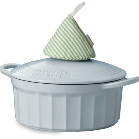 BUYDEEM Emaliowane naczynie żeliwne 2,9L, CP521, White Blue