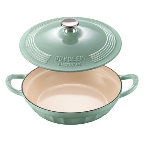 BUYDEEM Emaliowane naczynie żeliwne 3,3L, CP581, Cozy Greenish
