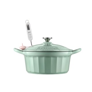 BUYDEEM Emaliowane naczynie żeliwne 3,9L, CP551, Cozy Greenish
