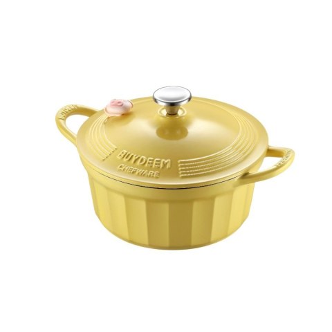 BUYDEEM Emaliowane naczynie żeliwne 3,9L, CP551, Mellow Yellow