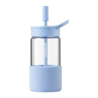 BUYDEEM Portable Glass Straw Bottle 550ml, model DG425, color Blue
