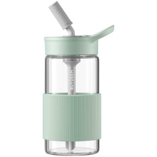 BUYDEEM Szklana butelka ze słomką 500 ml, CD1017, Cozy Greenish