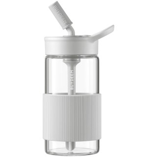 BUYDEEM Szklana butelka ze słomką 500 ml, CD1017, Oat White
