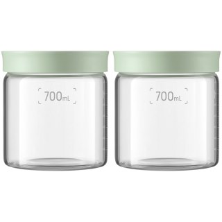 BUYDEEM Szklane słoiki 700ml z nakrętką wze Cozy Greenish, CS1014