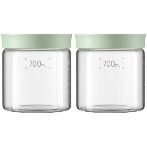 BUYDEEM Szklane słoiki 700ml z nakrętką wze Cozy Greenish, CS1014