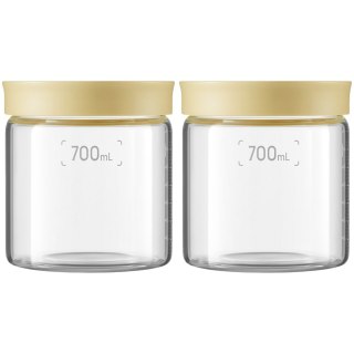 BUYDEEM Szklane słoiki 700ml z nakrętką wze Mellow Yellow, CS1014