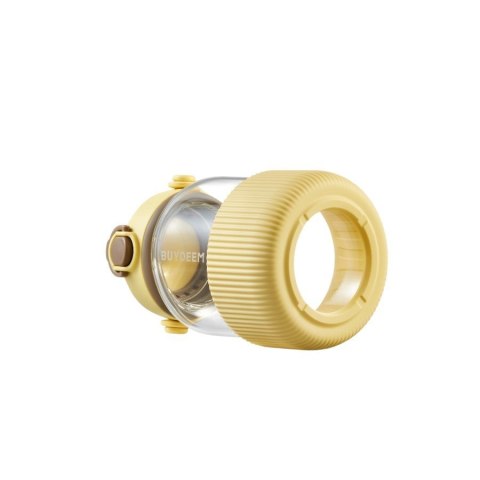 BUYDEEM Szklany bidon ze słomką 1L, DG710, Mellow Yellow