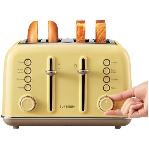 BUYDEEM Toster na 4 kromki, DT640E, Mellow Yellow, EU