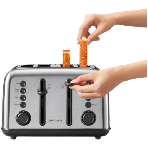 BUYDEEM Toster na 4 kromki, DT640E, Stainless Stell, EU